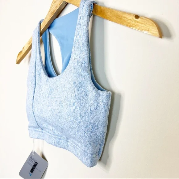 NWT Gymshark Fleur Texture Sports Bra Malibu Blue XS - Picture 6 of 10
